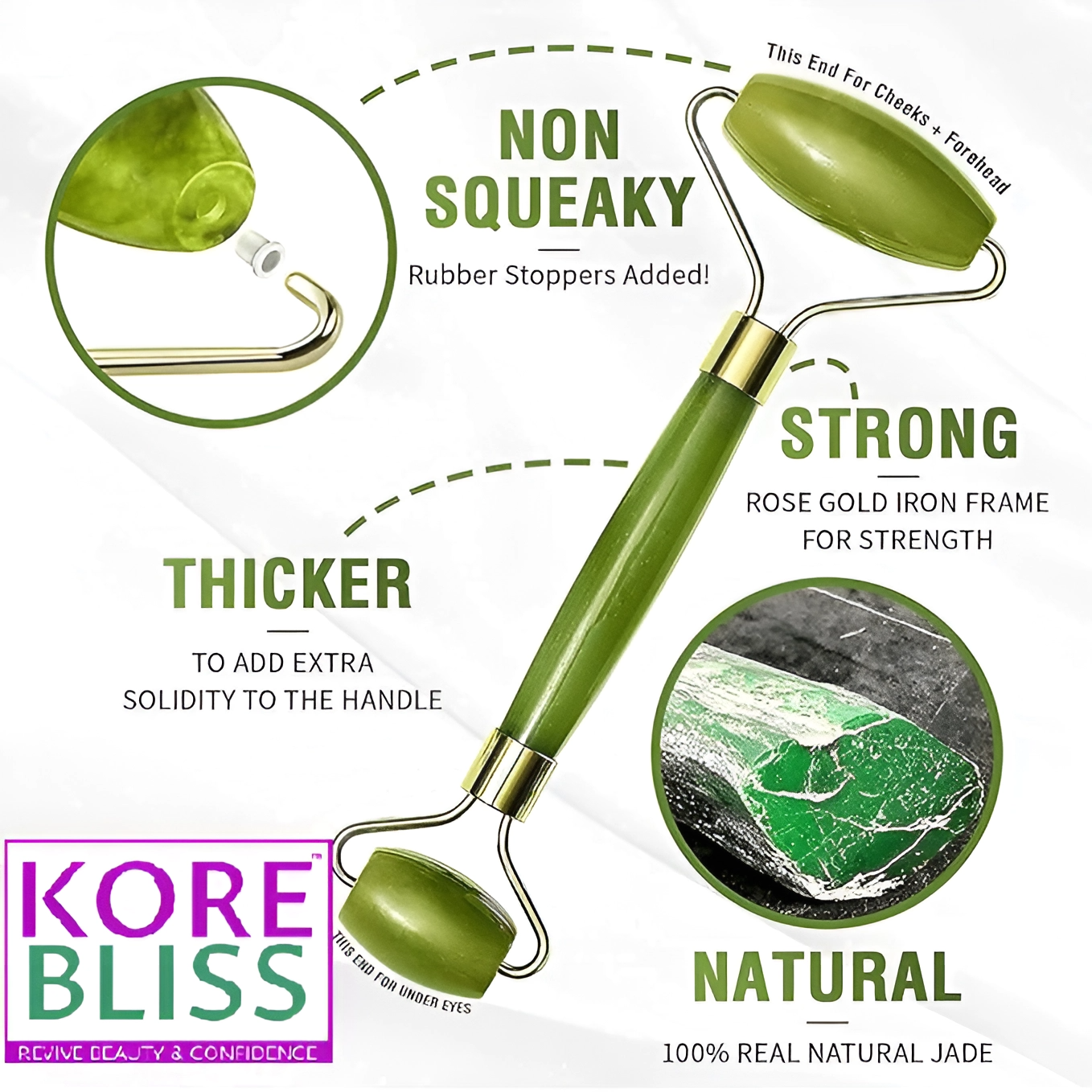 Kore Bliss Jade Roller and Gua-sha