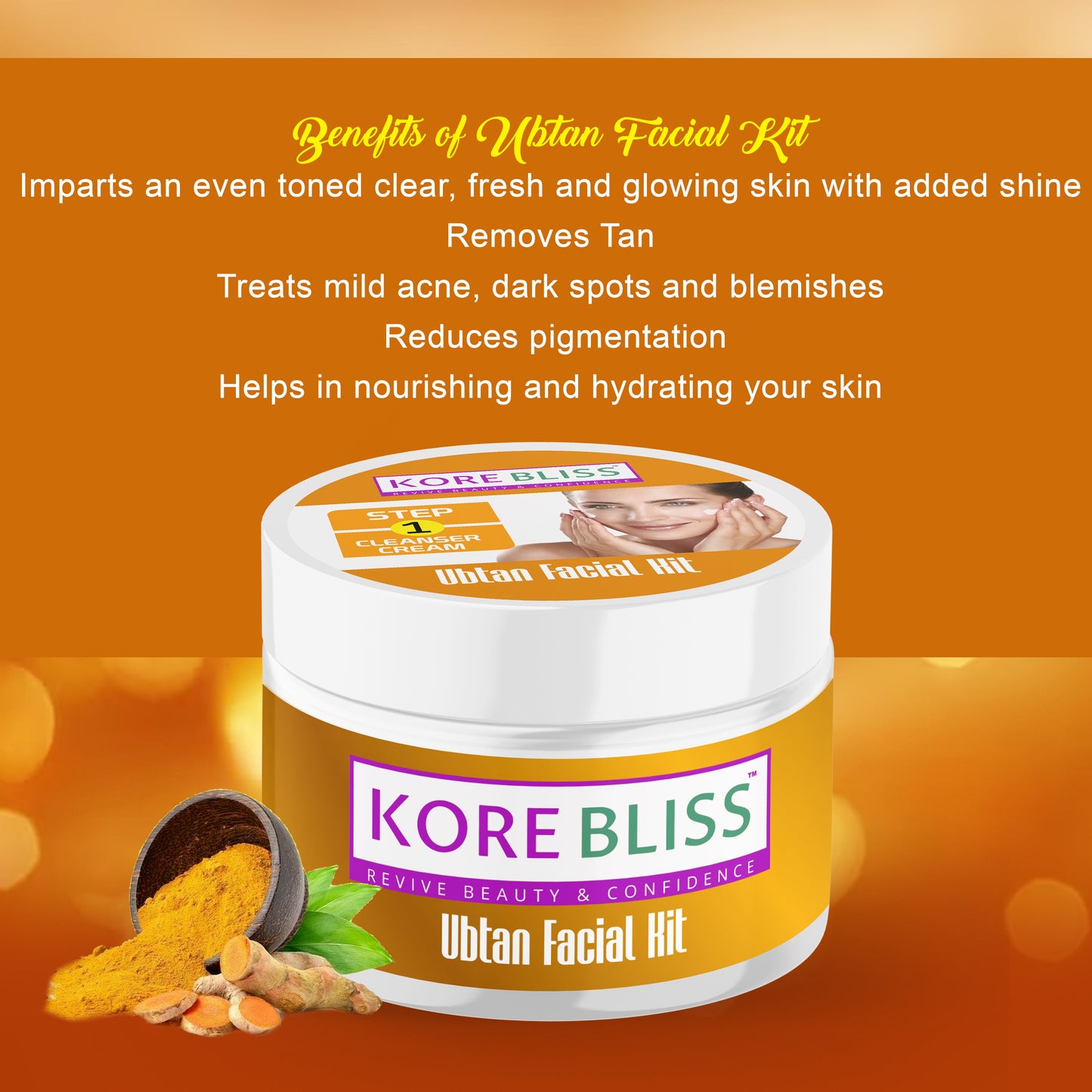 Kore Bliss Ubtan Facial Kit - Step into Radiance - 125g
