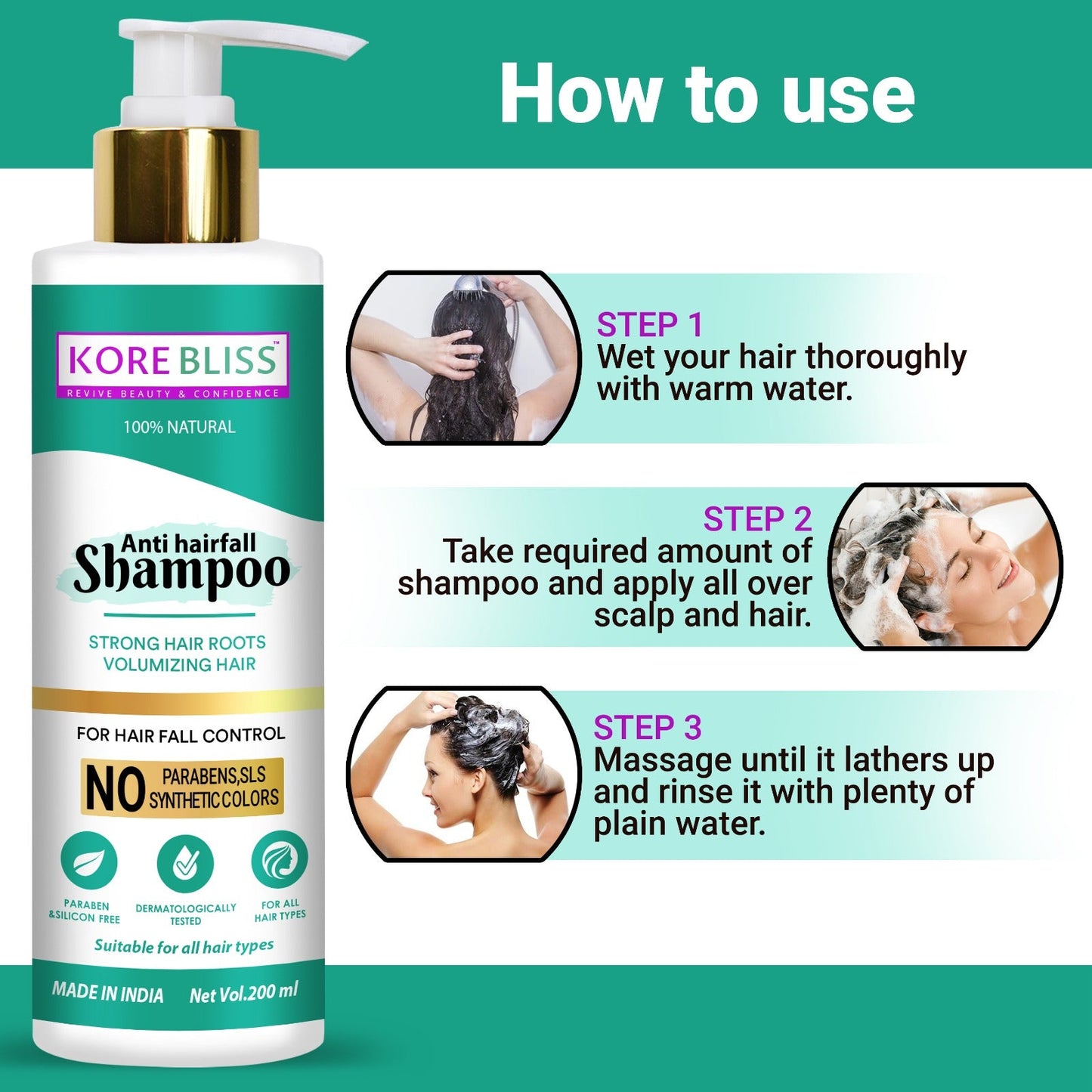 Kore Bliss Anti Hair Fall Shampoo - 200ml