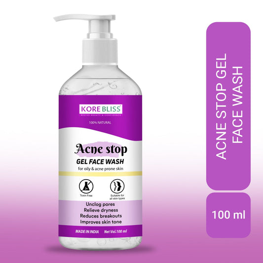 Kore Bliss Acne Stop Gel Face Wash - 100ml